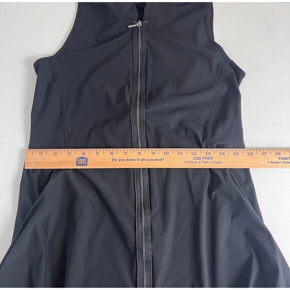 Sun Light Women's Sleeveless Asymmetrical Zip Up Black Dress Size 2 - Picture 8 of 11